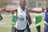 John Mwangangi takes the men's race in Machakos (Elias Makori)