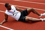 Tyson Gay after his cramp at the US Olympic Trials which very sadly will see him miss the chance of qualifying for the Beijing Olympic 200m (Getty Images)