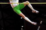 Steven Hooker of Australia on his way to winning gold in the Pole Vault