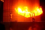 Sinagpore's Darren Choy, twice world champion sailor, lighting the cauldron at the opening ceremony of the Singapore 2010 Youth Olympic Games (YOG) at The Float@Marina Bay (SPH-SYOGOC / Bryan van der Beek)