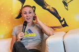 Sally Pearson meets the press in Barcelona (Philippe Fitte)