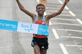 Haile Gebrselassie nabs a big victory in his first appearance at the Great North Run (Mark Shearman)