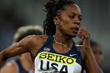 Sanya Richards en route to her 200 victory in Athens (Getty Images)