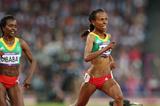 Meseret Defar of Ethiopia and Tirunesh Dibaba of Ethiopia approach the finish line in the Women's 5000m Final on Day 14 of the London 2012 Olympic Games on 10 August 2012 (Getty Images)