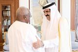 IAAF President Lamine Diack meets HH the Emir of Qatar afer the 2013 IAAF Diamond League meeting in Doha ()
