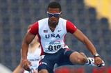 Johnny Dutch of USA in action during the Men's 400m Hurdles heats (Getty Images)