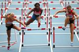 Action Shot in the womens Heptathlon 100m Hurdles at the IAAF World Athletics Championships Moscow 2013 (Getty Images)