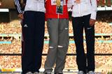 The women's 1500m medallists (L-R) Great Britain's Lisa Dobriskey (silver), Bahrain's Maryam Jamal (gold) and the USA's Shannon Rowbury (bronze) (Getty Images)