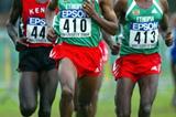Bekele (centre) leads Kipchoge (l) and Sihine (r) (Getty Images)