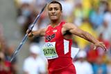 Ashton Eaton in the Decathlon Javelin at the IAAF World Championships in Moscow (Getty Images)