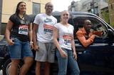 Valerie Adams, Aries Merritt, Sally Pearson & Kim Collins before the 2013 IAAF Diamond League in London  (Kirby Lee)