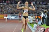 Yuliya Zaripova crosses for a new world season lead and meeting record in the 3000m Steeplechase in Stockholm (Deca Text & Bild)