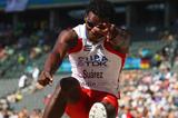 Decathlon World Leader Cuba's Leonel Suárez in flight during the men's Decathlon Long Jump at the IAAF World Championships (Getty Images)