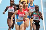 Mariya Savinova and Brenda Martinez in the womens 800m at the IAAF World Championships Moscow 2013 (Getty Images)