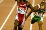 Darrel Brown (Trinidad) wins the World Junior 100m title (Getty Images)