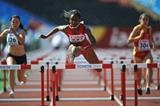 USA's Dior Hall in the 100m Hurdles heats at the 2013 World Youth Championships (Getty Images)