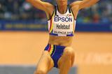 Tia Hellebaut lands at 6.41m in the pentathlon long jump (Getty Images)