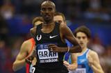 Mo Farah on his way to an assured victory in the 3000m in Birmingham (Getty Images)
