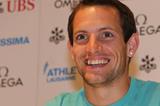 Renaud Lavillenie at the press conference for the 2013 Lausanne Diamond League (Gladys Chai)