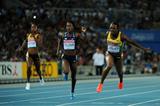 Veronica Campbell-Brown of Jamaica wins the women's 200 metres final ahead of Shalonda Solomon of the USA  (Getty Images)
