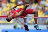 Ashton Eaton in the men's Decathlon High Jump at the IAAF World Athletics Championships Moscow 2013 (Getty Images)