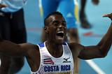 Nery Brenes of Costa Rica celebrates as he wins gold in the Men's 400 Metres Final during day two - WIC Istanbul (Getty Images)