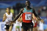 Caleb Ndiku of Kenya crosses the line in 3:37.30 to win the men's 1500m (Getty Images)