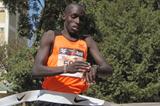Edwin Kipyego after winning the 21st Discovery Half Marathon in Eldoret, Kenya (David Macharia)
