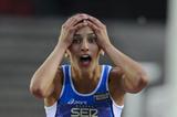 Alessia Trost of Italy discovering her first place the Women's High Jump Final on day six of the 14th IAAF World Junior Championships in Barcelona on 15 July 2012 (Getty Images)