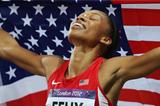 A dream comes true for Allyson Felix of the United States who won  the Women's 200m Final  of the London 2012 Olympic Games  on August 8, 2012 (Getty Images)