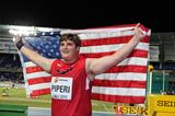 Boys' shot put winner Adrian Piperi at the IAAF World Youth Championships, Cali 2015 (Ismael El Kosht / IAAF)