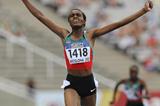 Daisy Jepkemei of Kenya wins the gold medal on the Women's 3000 metre Steepechase Final on the day three of the 14th IAAF World Junior Championships in Barcelona on 12 July 2102 (Getty Images)