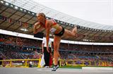 Jennifer Oeser of Germany in action during the women's Heptathlon Shot Put (Getty Images)