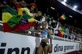 Meseret Defar after winning at the 2013 IAAF Diamond League in Stockholm (Anders and Hasse Sjogren)
