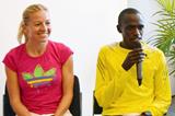 John Kiprotich and Petra Kaminkova ahead of the 2013 Mattoni Half Marathon in Olomouc (Organisers)