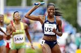 Regina George anchors the USA to gold in the women's 4x400m (Getty Images)
