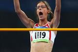 Tia Hellebaut clears 2.05m on her first attempt to secure high jump gold (Getty Images)