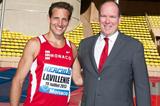 Renaud Lavillenie and H.S.H Prince Albert II of Monaco at the Louis II Stadium  (organisers)