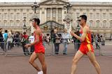 Wang Zhen and Li Jianbo of China testing the London Olympic Race Walk course  (Getty Images)