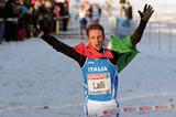 Andrea Lalli wins the senior men's title at the European Cross Country Championships (Mark Shearman)