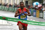 Zersenay Tadese crosses the line for his fourth title in Birmingham (Getty Images)