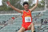 Long jumper Wang Jianan in action at the 2013 Australian Youth Olympic Festival (David Tarbotton)